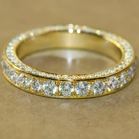 Jewelry - NEW 14k Gold Diamond Eternity Ring Band